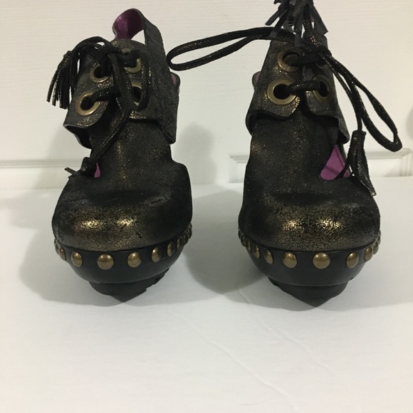 *Sold*Coach Poppy Rena Leather Platform Heels Sz 9.5 B - Picture 3 of 15